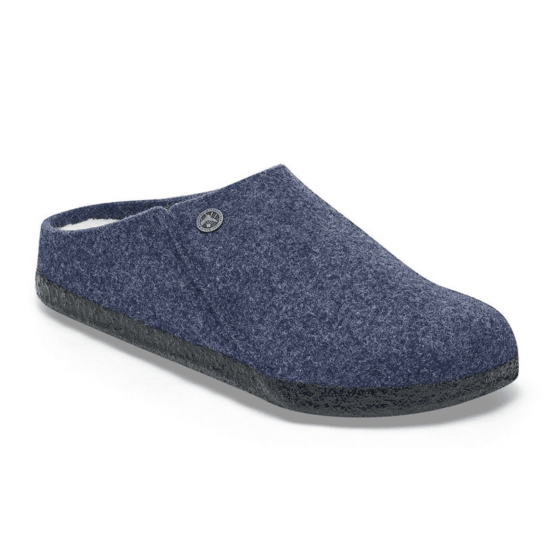 Birkenstock Zermatt Slipper (Men) - Dark Blue Wool/Natural Shearling Dress-Casual - Slippers - The Heel Shoe Fitters