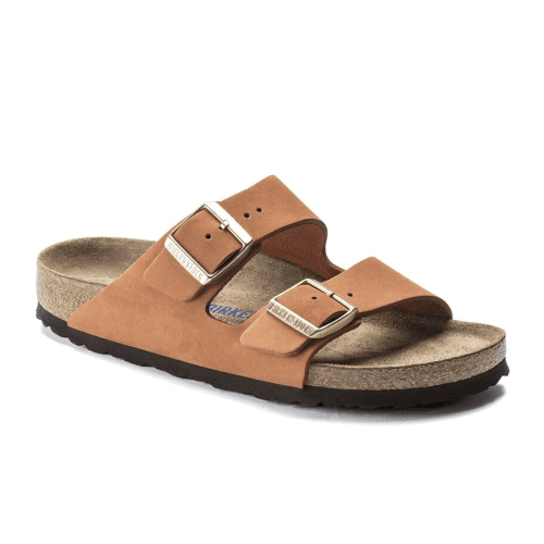 Birkenstock Arizona Soft Footbed Narrow Slide Sandal (Women) - Pecan Nubuck Sandals - Slide - The Heel Shoe Fitters