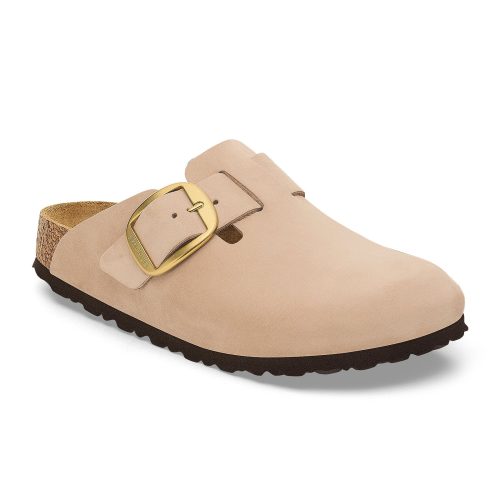 Birkenstock Boston Big Buckle Narrow Clog (Women) - Sandcastle Nubuck Dress-Casual - Clogs & Mules - The Heel Shoe Fitters