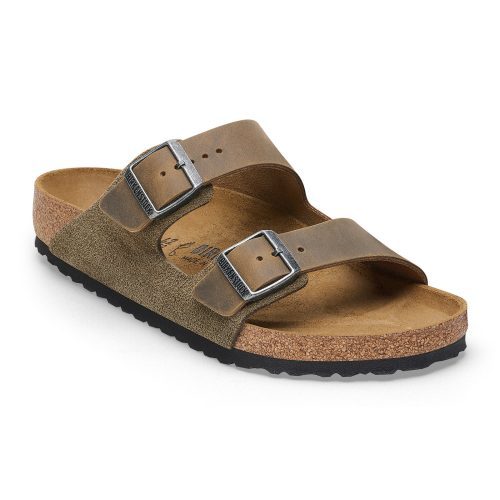 Birkenstock Arizona Slide Sandal (Men) - Thyme Oiled Leather/Suede Sandal - Slide - The Heel Shoe Fitters