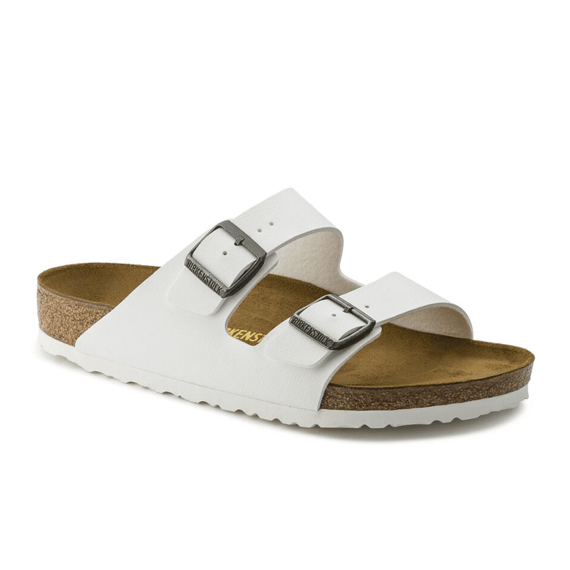 Birkenstock Arizona Narrow Slide Sandal (Women) - White Birko-Flor Sandals - Slide - The Heel Shoe Fitters