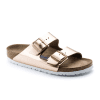 Birkenstock Arizona Soft Footbed Narrow Slide Sandal (Women) - Metallic Copper Sandals - Slide - The Heel Shoe Fitters