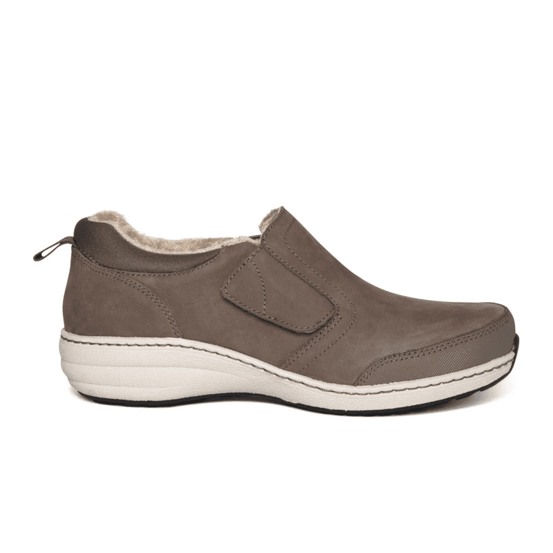 Aetrex Tyra Slip On (Women) - Warm Grey Dress-Casual - Slip Ons - The Heel Shoe Fitters