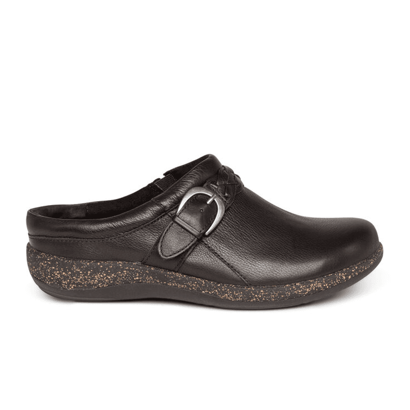 Aetrex Libby Clog (Women) - Black Dress-Casual - Clogs & Mules - The Heel Shoe Fitters