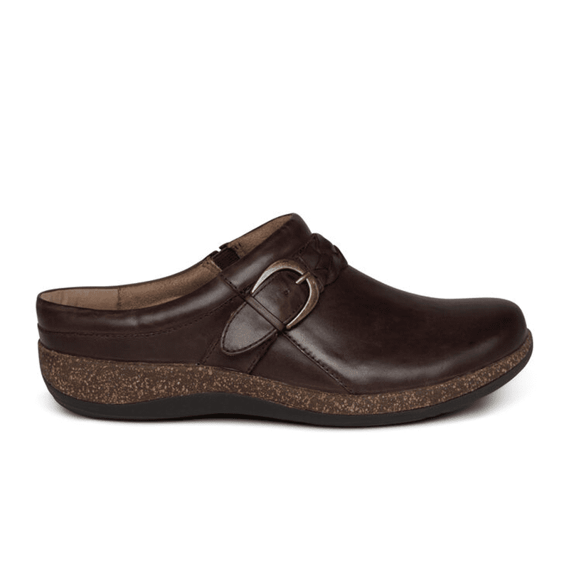 Aetrex Libby Clog (Women) - Brown Dress-Casual - Clogs & Mules - The Heel Shoe Fitters